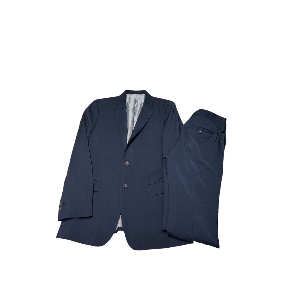 Banana Republic Lanificio Cerruti Navy Wool Suit Tailored‎ Fit 39R 2 Pc Set Mens